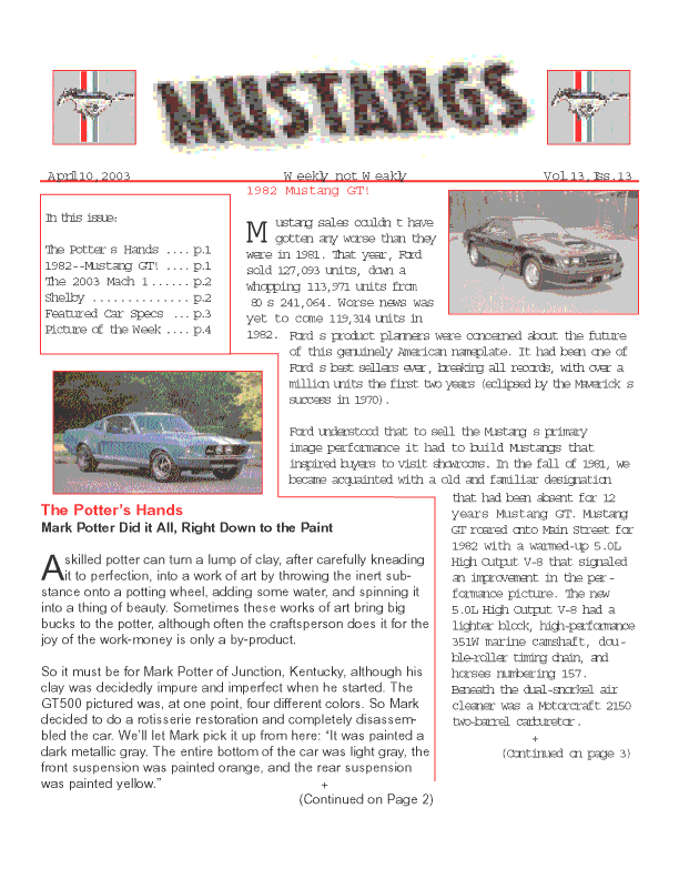 Mustang Weekly
